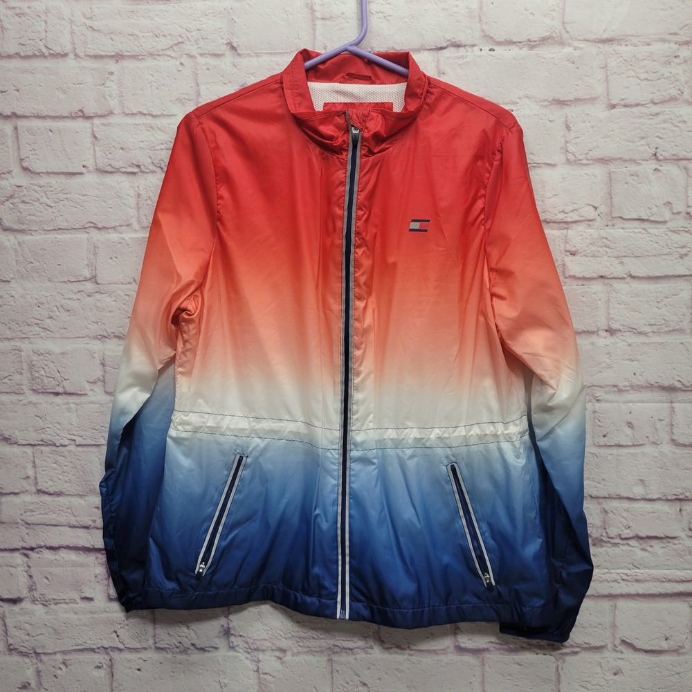 Tommy Hilfiger Sport Windbreaker Jacket M Ombre USA‎ Athleisure Lightweight